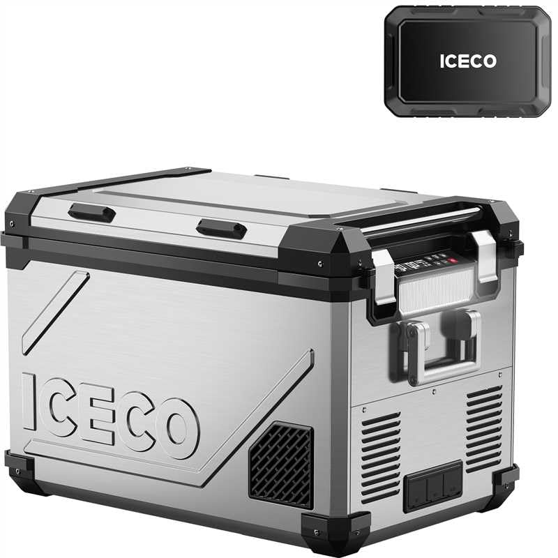 ICECO APL55 55L/58Qt Portable Refrigerator, Dual Zone 12v Refrigerator with SECOP, Removable Divider & APP Bluetooth, -4?~68?, Fridge Freezer for Car, Home, RV, | Silver with Magnetic Battery