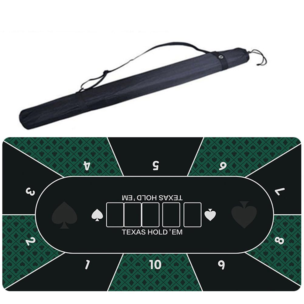 Tapis de Poker, Tapis de Table Poker 120 x 60 cm, Plateau Pliable for 8 à 10 Joueurs