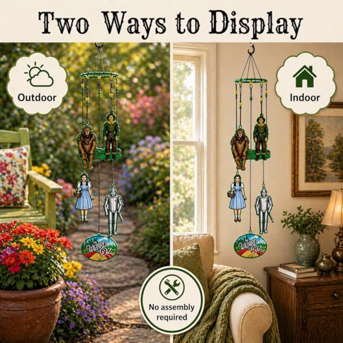 Image of Spoontiques Wizard of Oz Wind Chime - Outdoor Garden Decor - Decorative Chimes for Yard, Garden, Backyard and Patio Decoration