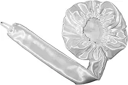 Touca Difusora Secadora Cetim Seda Anti Frizz Branca