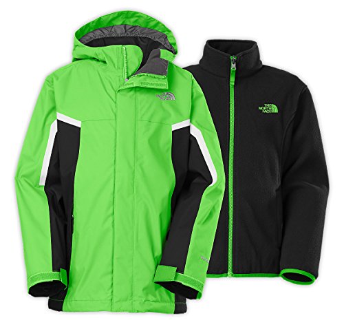 The North Face Kids Men's Nimbo Triclimate Jacket (Little, Krypton Green/TNF Black/TNF White, SM (7-8 Big Kids)
