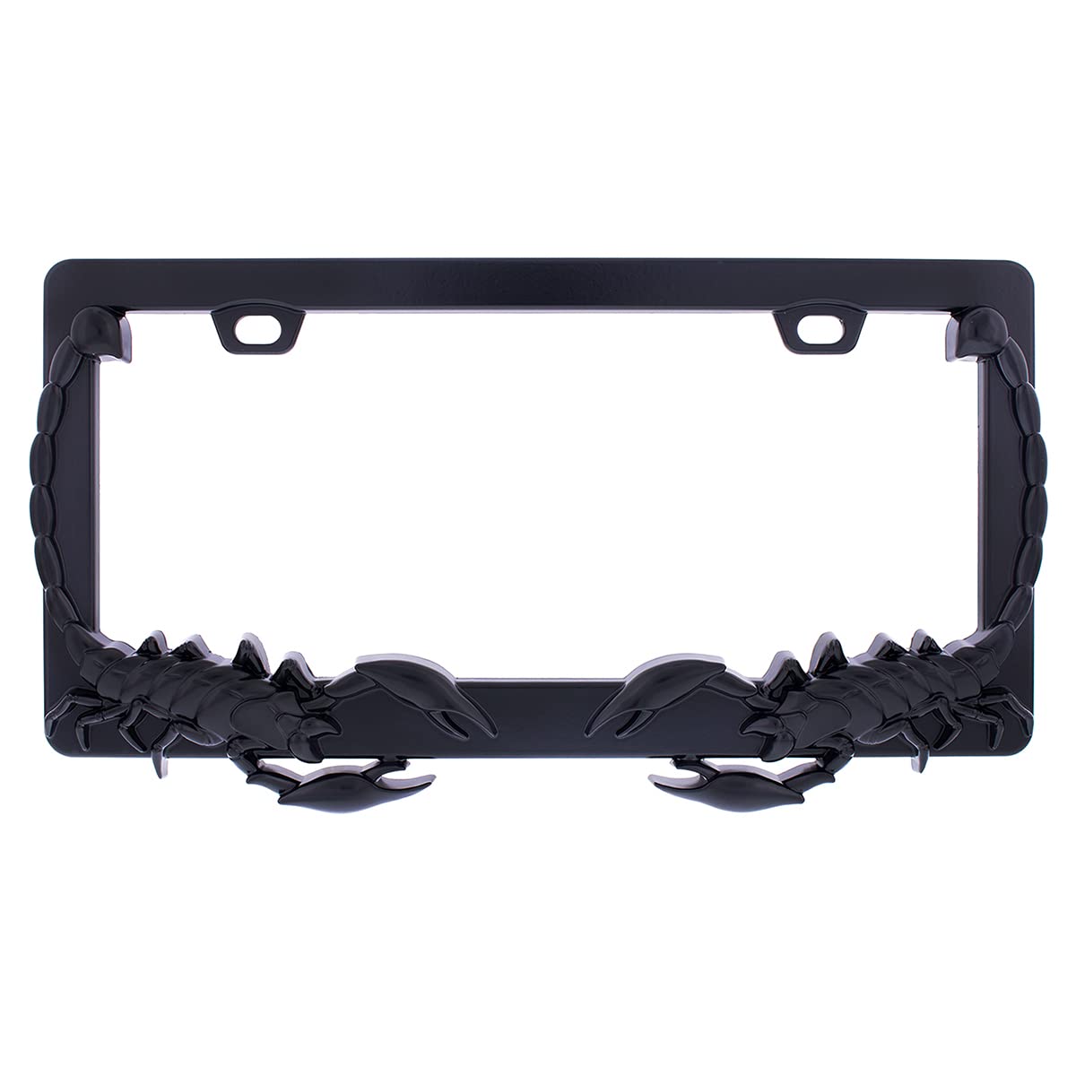 United Pacific 50115 Universal Black Die-Cast Metal Scorpion License Plate Frame Holder for Cars, Trucks, RVs, Semi, Car Accessories - 1 Unit