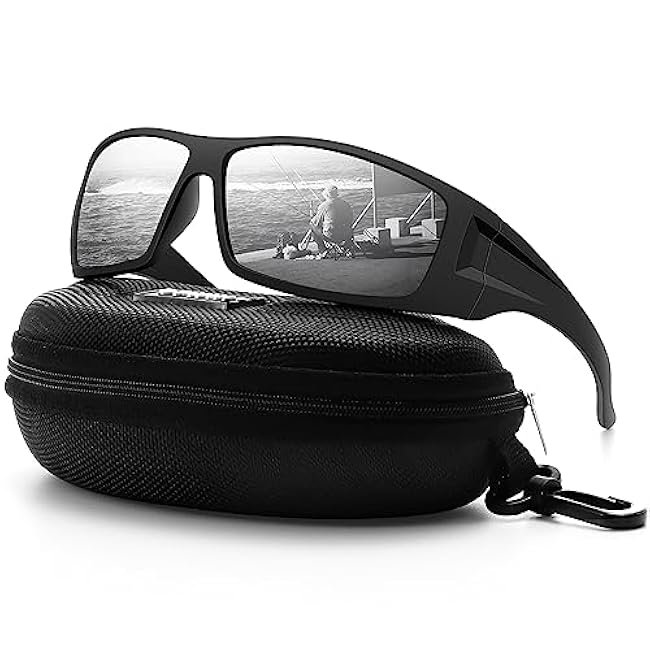 Polarized Sports Sunglasses for Men Women Unbreakable Frame Cycling Fishing Wrap Around Sunglasses UV400 Protection