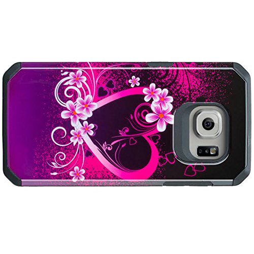 Galaxy Wireless Case Compatible For Samsung Galaxy S7 Edge Phone Case [Shock Absorption/Impact Resistant] Hybrid Dual Layer Armor Defender Protective Case Cover For Galaxy S7 Edge, Hot Pink Heart #TOP4