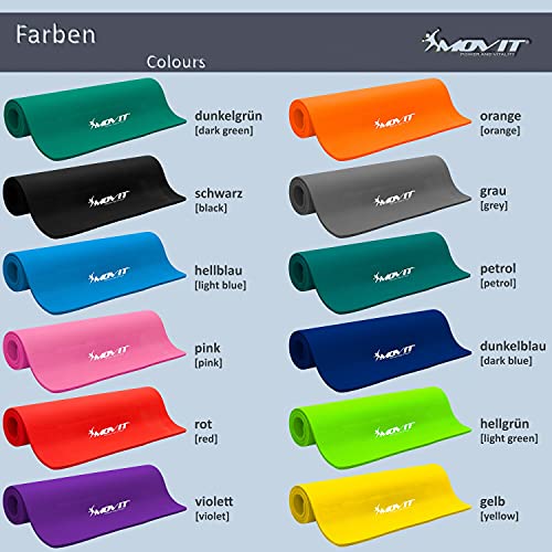 MOVIT Gymnastikmatte, hautfreundlich und phthalatfrei, in 3 Größen und 12 Farben - Auswahl: 190cm x 60cm x 1,5cm in schwarz – Bild 6