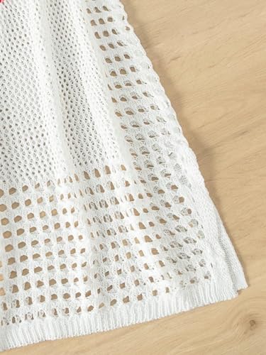 Milumia Girl's Crochet Swim Cover Up Strawberry Sleeveless Short Coverup Dress Beachwear4