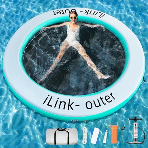 CHUNNIAN Round Floating Ring,Inflatable Floating Water Hammock,Round Floating Ring for Lakes, Inflatable Raft Platform for Pool and Lake