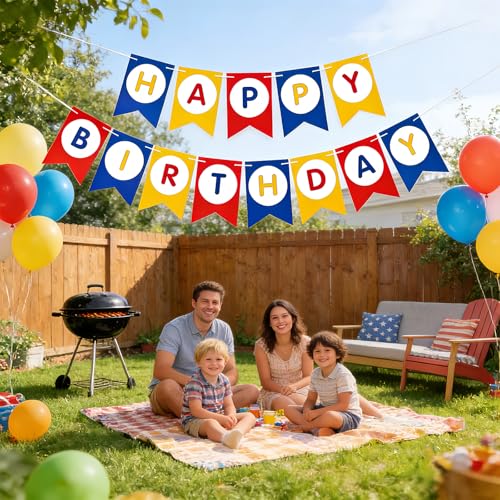 Image of Happy Birthday Banner Birthday Party Supplies (Blue)