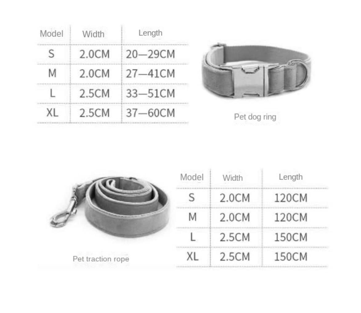 Correa Perro Collar Ajustable para Mascotas con Correa para Juego de Collar y Correa para Perros Correa Perro Suave(37-60cm)