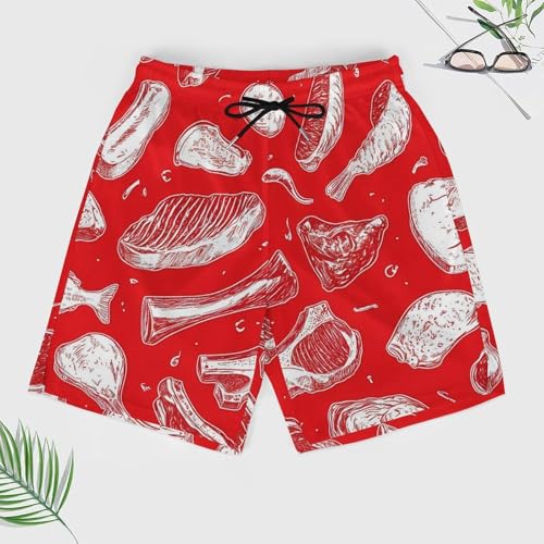 Different Beafs Men's Swim Trunks with Compression Liner Beach Shorts with Pockets Quick Dry3