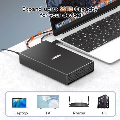 Image of MAIWO External SAS /SATA Hard Drive Enclosure for 2.5 /3.5 inch SSD /HDD, SAS to USB3.1 Converter, 22TB Storage Expansion, Plug and Play