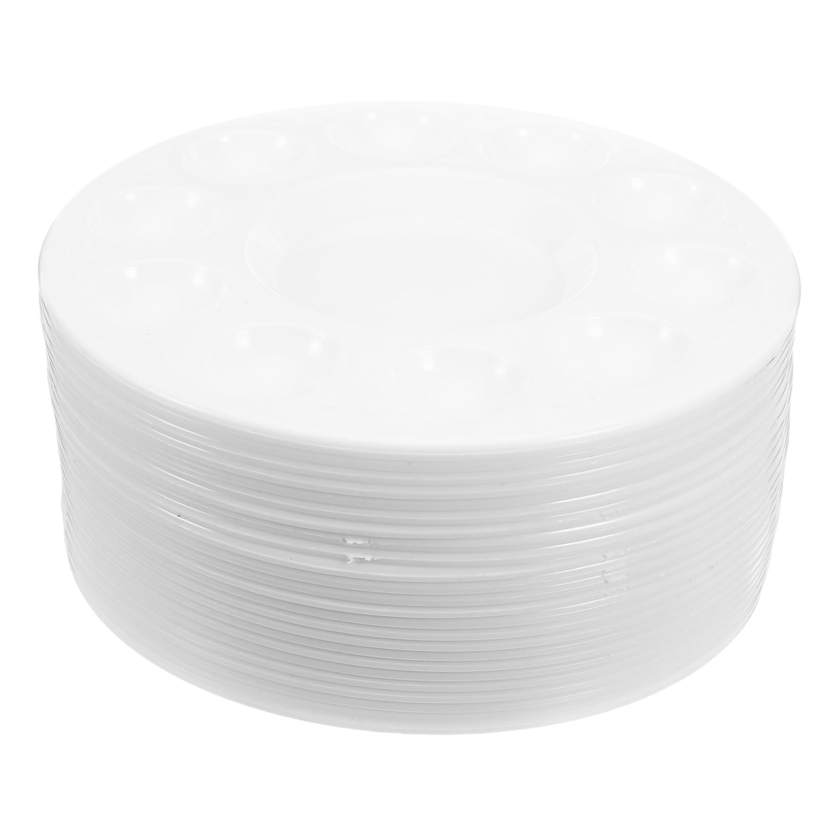 Lurrose 50 Szt. Kolorów Taca Do Mieszania Kolorów Malowanie Materiałów Plastikowa Farby Paluj Tace Taca Na Farby Akwarelowej White