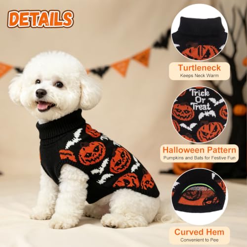 Image of BEAUTYZOO Halloween Dog Sweater, Soft Knit Winter Clothes with Harness Hole
