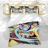 Klekyes Anime Bedding Duvet Cover Set,3D Anime Comforter Protector Quilt Cover Set Twin Full Queen K