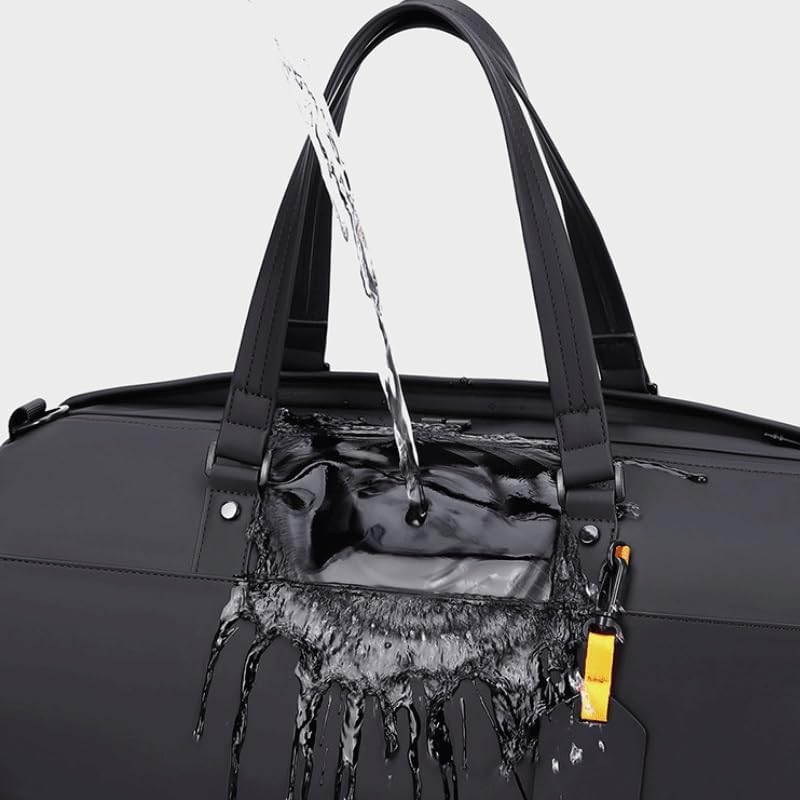 Men's Black Travel Bag Large Capacity Business Handbag Water Resistant for Sports Fitness Use