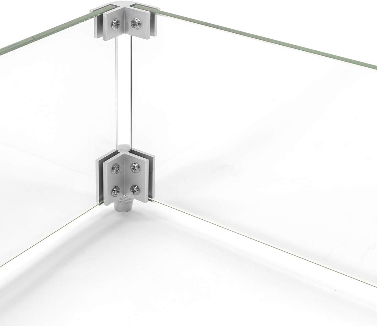 Barton Fire Pit Wind Guard Fire Pit Tempered Glass (18.5" x 18.5" inch) 8mm Thickness Square Wind Guard Fence Wind-Resistant Wind Screens