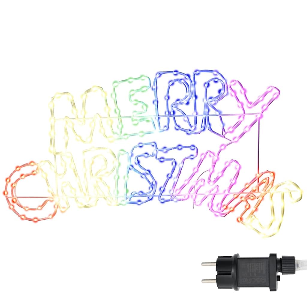 Weihnachtsschild mit 240 LEDs Mehrfarbig, robustem PVC, 99,5 x 54 cm, für Innen und Außen, Festliche Weihnachtsdeko, Weihnachtsbaumschmuck, Christbaumschmuck, Tannenbaum-Ornamente