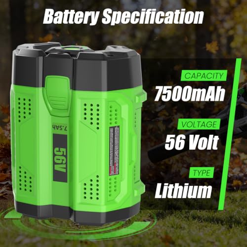 Image of 2 Packs Replacement for EGO 56V Battery 7.5Ah BA4200T BA4200(Green)