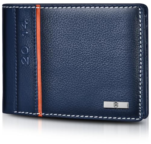 Image of HORNBULL Miller Genuine Leather Wallet for Men | Navy Stylist Mens Wallet with RFID Blocking | Gift for Men