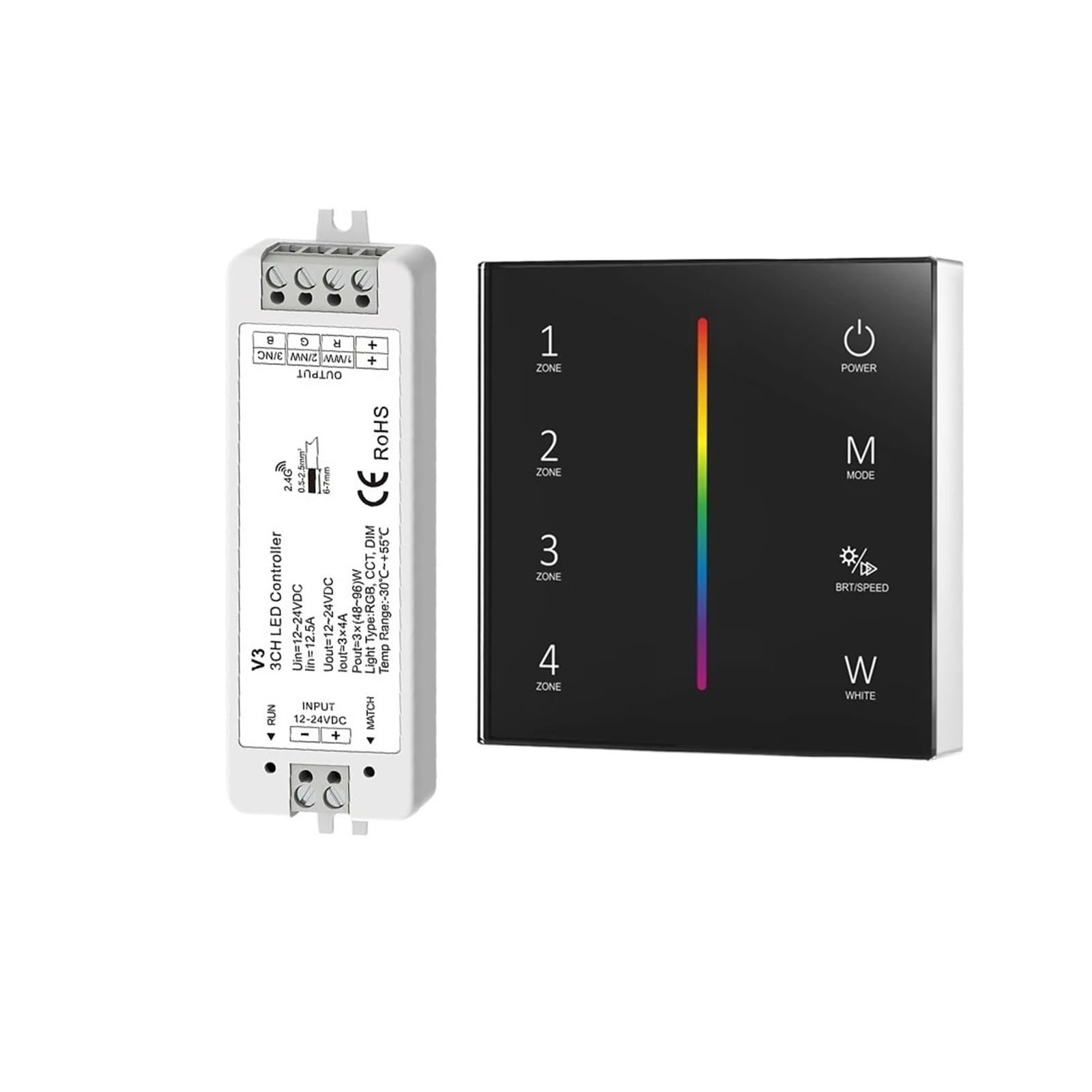 Gradateur tactile mural 2,4G RF T24 pour l'ambiance lumineuse de votre salon