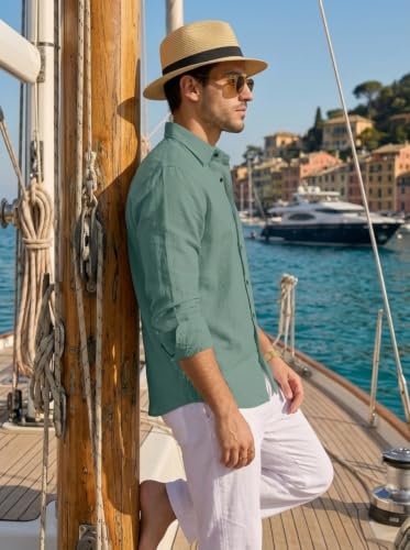 Image of NexaFlair Man's Casual | Formal | Linen| Cotton | Regular Wear Collared | Fit Shirt for Men