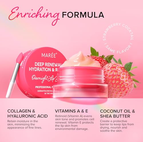 MAREE Lip Mask with Hyaluronic Acid - Overnight Butter Balm - Moisturizer for Very Dry Lips - Hidratante de Labios Care Hydration - Image 4