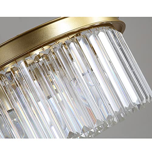 Plafonnier suspension en cristal doré E14 d40cm de style rétro américain