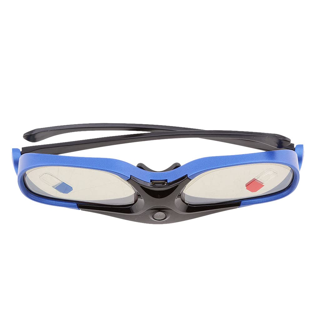 P Prettyia Lunettes 3D pour Projecteurs Dlp-Link Active Shutter - Noir + Bleu