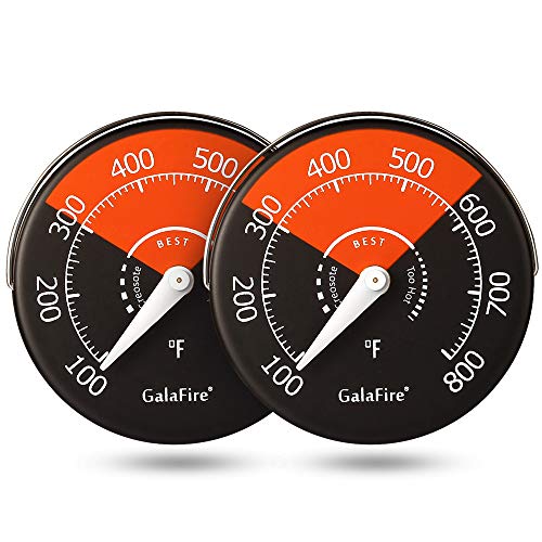 GALAFIRE 2PCS Stove Thermometer Magnetic Oven Thermometer Fireplace Accessories for Heat Powered Wood Stove Fan Avoid Overheating