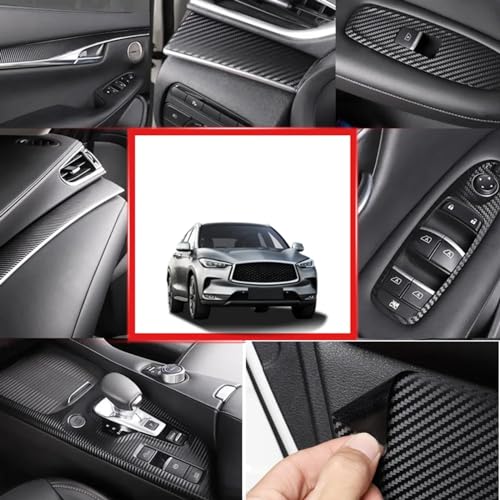 Covering carbone 5D Infiniti QX50 rénovation console centrale