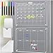 Produktbild HOMEFAM - Acryl - Monatsplaner und Wochenplaner abwischbar (durchsichtig), Whiteboard, Magnetischer Kalender für den Kühlschrank, Terminplaner, TO DO - Planer (40,6 x 30,5 cm), Set 5-teilig