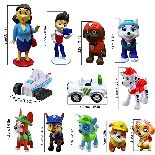 Paw Patrol Verjaardagstaart Toppers, taartversieringen figuren, HONGECB feestbenodigdheden, mini-figuren set, met… - Image 4