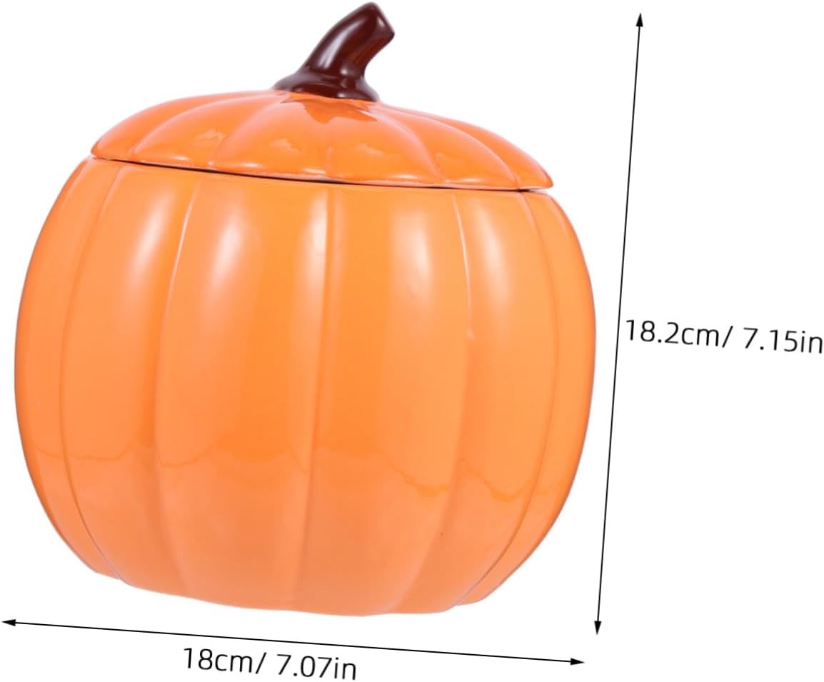 Ceramic Pumpkin Soup Bowl Cartoon Pumpkin Jar for Home Cooking Outdoor Camping Family Gatherings Heat Cold Resistant for Stews Puddings Condiments Oven
