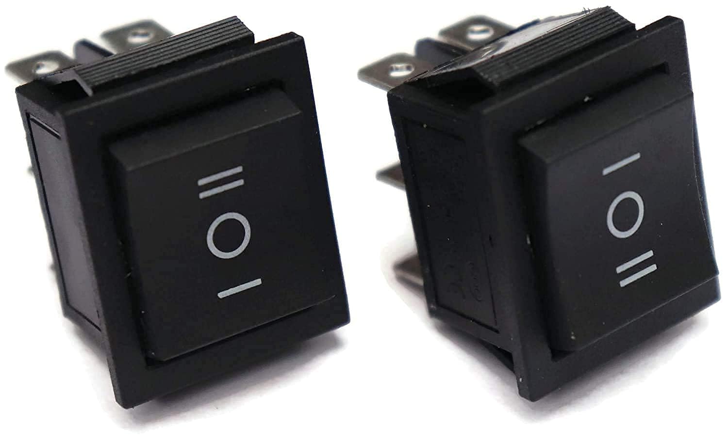 Electronic Crops Black Rocker Button Switch DPDT 3 Position ON-Off-ON 16A 250VAC / 20A 125VAC 6 Pin Heavy Duty Rocker Power Switch for Car Auto Boat Truck 3_Way (Pack of 2)-image-47
