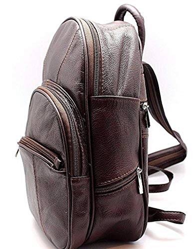 Leather Backpack Purse Mid Size & Convertible into single strap sling Bag or Backpack wearing Multiple Organizer Pockets Dark Brown3