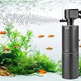 Hygger Filtro Interior Acuario, 1000L/H 15W Ajustable Fish Tank Filter, Quiet Power Aquarium Internal Filter de Agua para 110-265 litros Freshwater and Saltwater Aquariums