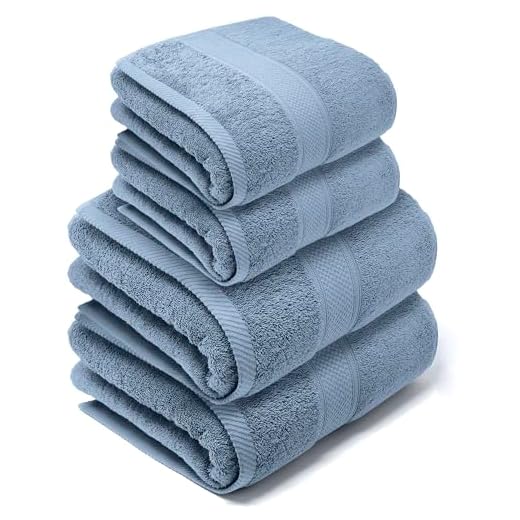 LEBENGOOD-Juego de Toallas Baño, Algodón Premium, 550gsm, 2 de Lavabo, 2 de Ducha, Extra Suaves, Absorbentes y Resistentes.(2 50X90 2 70X130 Cielo)