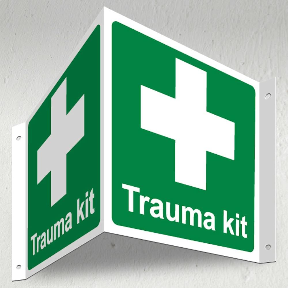 V Safety Trauma Kit - 3D Corridor Sign 340 x 150 mm - 3mm Indoor Palboard Safety Sign