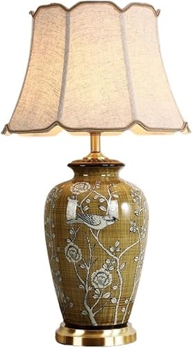 Lamp for Desk Retro Table Lamp Large Living Room Sofa Table Lamp Study Table Lamp Villa Hotel Table Lamp Desk Lamps for Home Office(Push Button