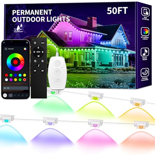Image of KSIPZE Permanent Outdoor Lights for House Waterproof IP67, Eaves LED Lights
