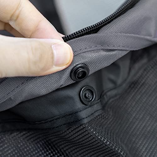 PawHut Faltbarer Hunde-Kinderwagen mit verstellbarem Verdeck, Tasche und 2 Leinen, Oxford-Gewebe und Stahl-Kinderwagen, 82x47x97 cm, Grau und Schwarz
