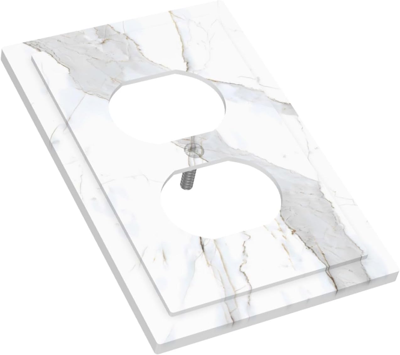 Gray White Grey Marble Outlet Covers Light Switch Cover Decorative image 3