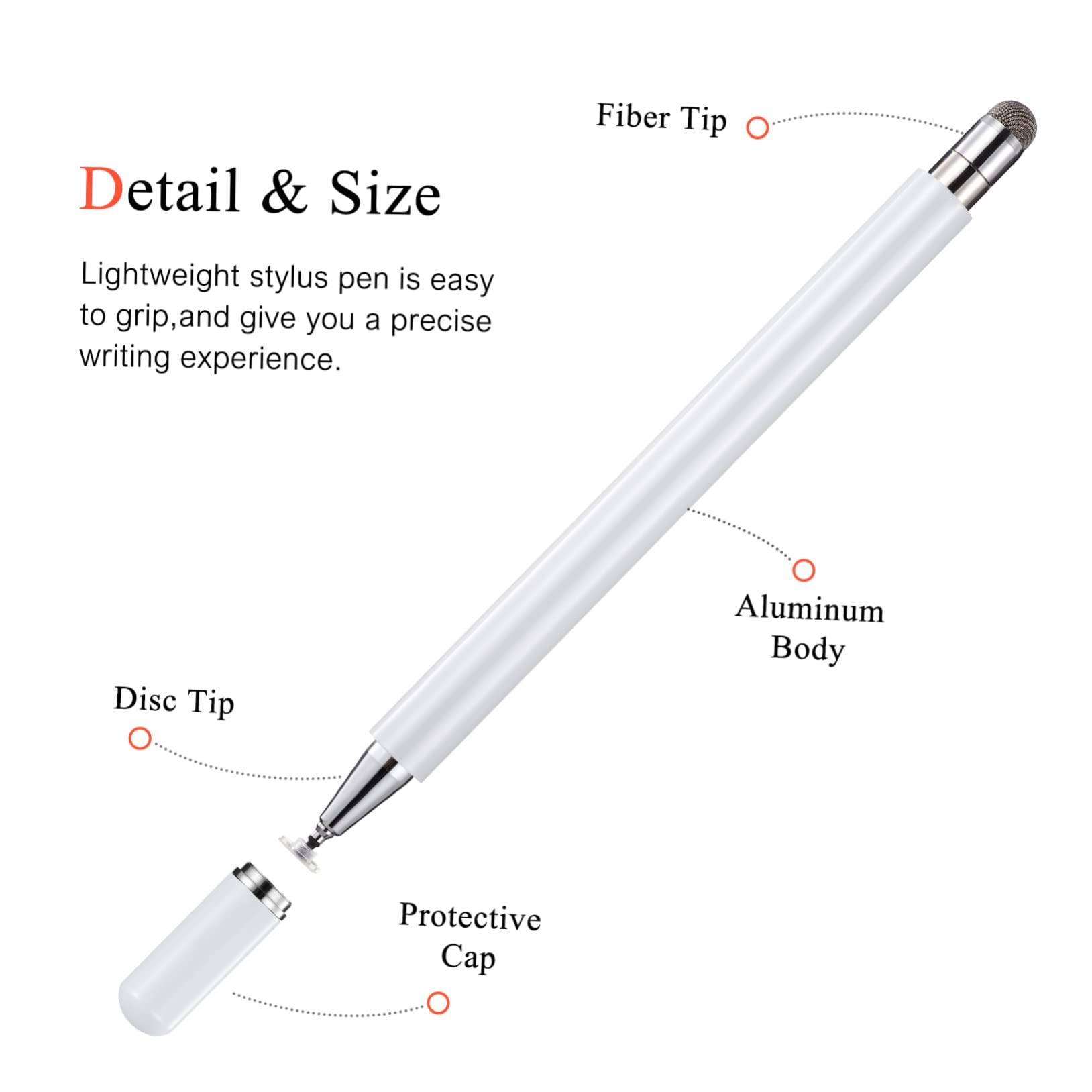 Artibetter 8pezzi Pennino Capacitivo Per Touch Screen Stylus Fine Tip Per Tablet e Smartphone Design Ergonomico e Silenzioso Compatibile Con Dispositivi Touchscreen