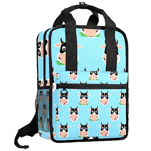 Sac à dos garçons bleu motif vache : le cadeau utile et ludique