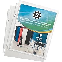 Business Source Sheet Protectors, Top Load, 1.9 Mile, 11"x8-1/2", 100/ 74551