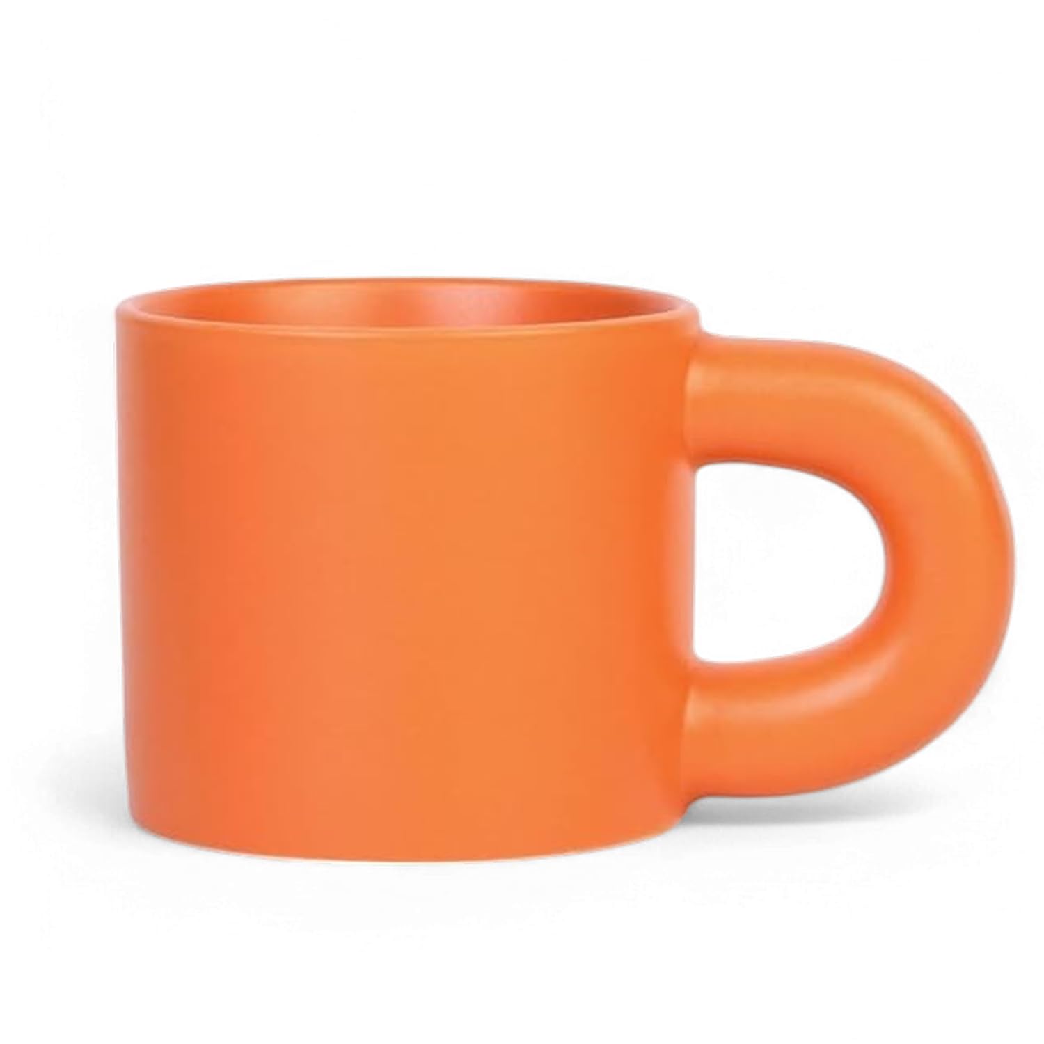 Bigsmall Chubby Ceramic Coffee Mug with Ergonomic Handle, 330 ml, Multipurpose for Coffee, Tea and More, Easy to Clean, Dishwasher Safe, Tea Cup (Orange)