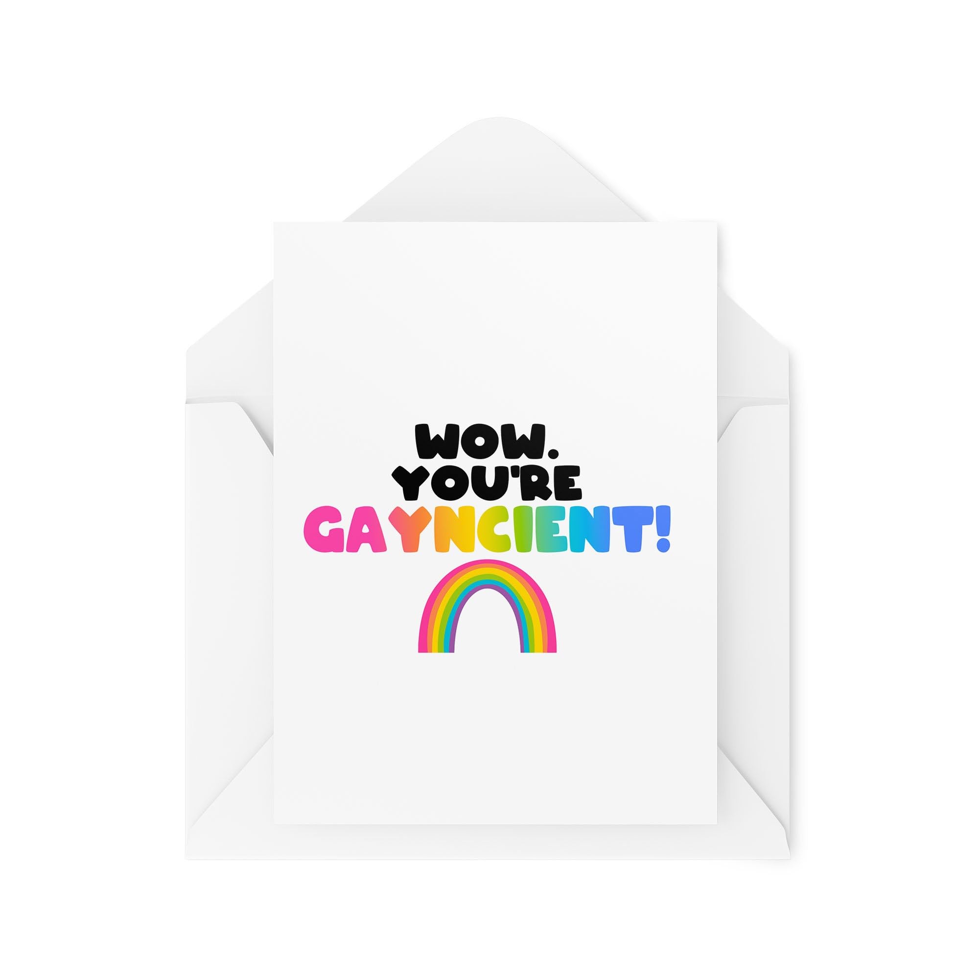 Funny LGBTQ+ Birthday Cards - Wow You're Gaycient - Funny Cards for Gay People - LGBT Birthday Cards to Make You Laugh - CBH1776