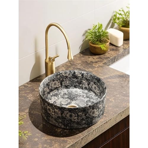 Lavabo de cerámica para baño lavamanos anti salpicaduras 6