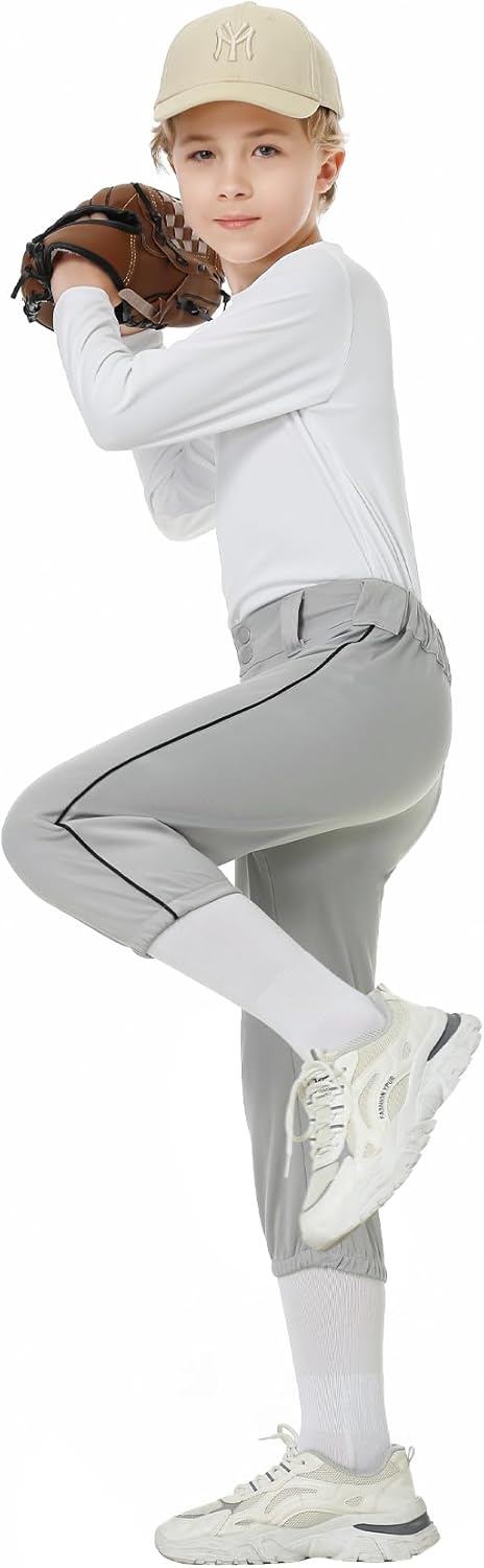 QBK 2T/3T/4T/5T/6T/7T Toddler Boy's Knicker Baseball Pants with Side Piping/Braid