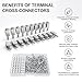 10 Pcs Fixed Bridge Jumper, FBI-10-6 Fixed Bridge Connectors for DIN Rail Terminal Blocks, Insert-Pull Bridging, Compatible with UK2.5B and UK5N, 10 Pole, 100 Screws Included